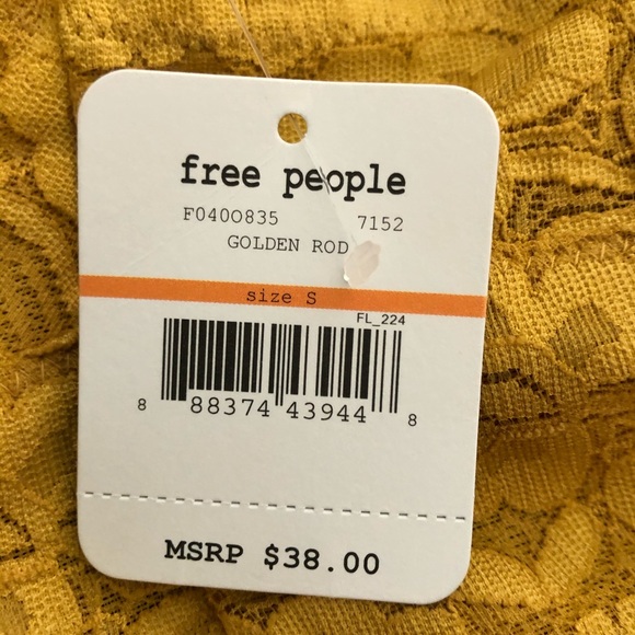 Free People Golden Rod Lace Racerback Bralette Bra - Picture 8 of 8